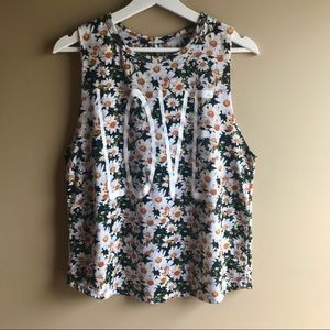 Forever 21 Graphic Floral Muscle Tank Size S